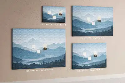 Tableau d’affichage en liège Panorama de la chaîne de montagnes