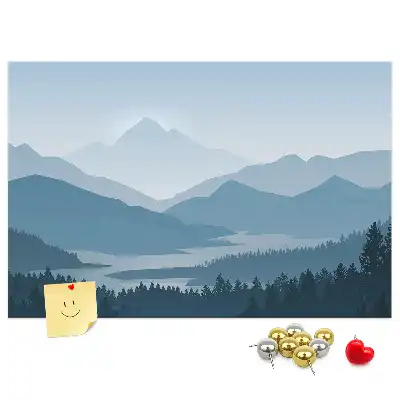 Tableau d’affichage en liège Panorama de la chaîne de montagnes