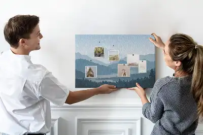 Tableau d’affichage en liège Panorama de la chaîne de montagnes