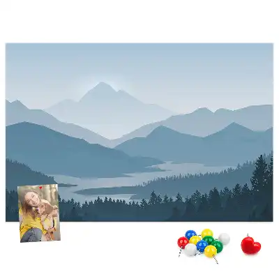 Tableau d’affichage en liège Panorama de la chaîne de montagnes