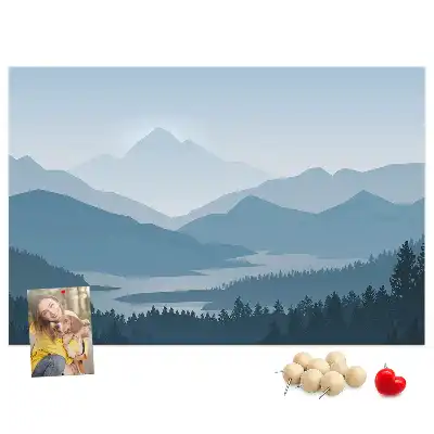 Tableau d’affichage en liège Panorama de la chaîne de montagnes