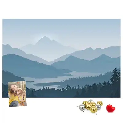 Tableau d’affichage en liège Panorama de la chaîne de montagnes