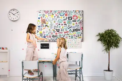 Tableau en liège déco Contours de personnages esquissés