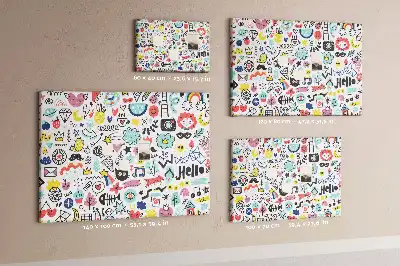 Tableau en liège déco Contours de personnages esquissés