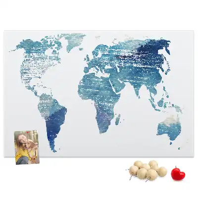 Tableau en liège déco La Terre et ses continents