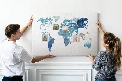 Tableau en liège déco La Terre et ses continents