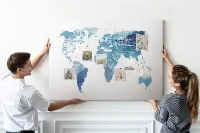 Tableau en liège déco La Terre et ses continents