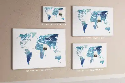 Tableau en liège déco La Terre et ses continents