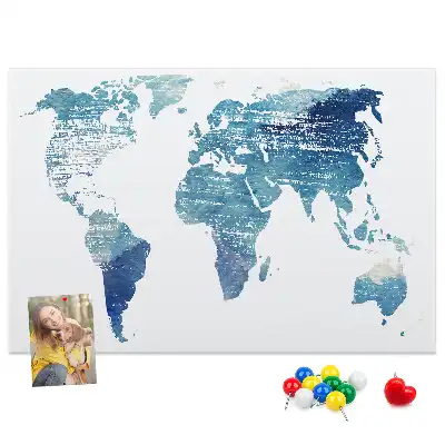 Tableau en liège déco La Terre et ses continents