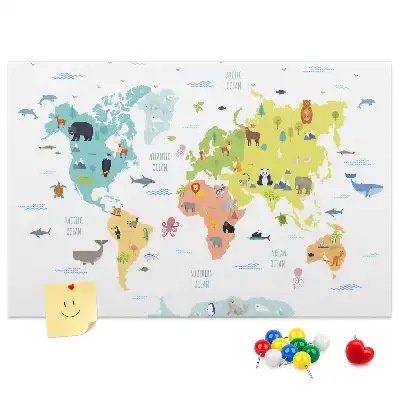 Tableau de liège Animaux sur les continents