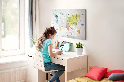 Tableau de liège Animaux sur les continents