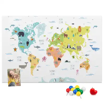 Tableau de liège Animaux sur les continents