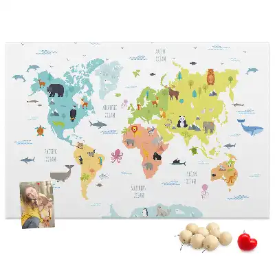 Tableau de liège Animaux sur les continents
