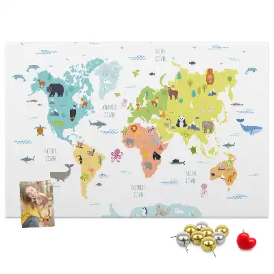 Tableau de liège Animaux sur les continents