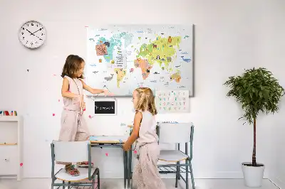 Tableau de liège Animaux sur les continents