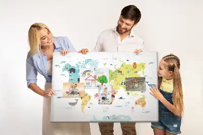 Tableau de liège Animaux sur les continents