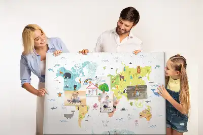 Tableau de liège Animaux sur les continents