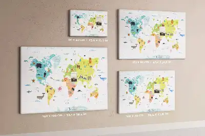 Tableau de liège Animaux sur les continents