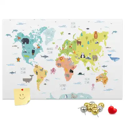 Tableau de liège Animaux sur les continents
