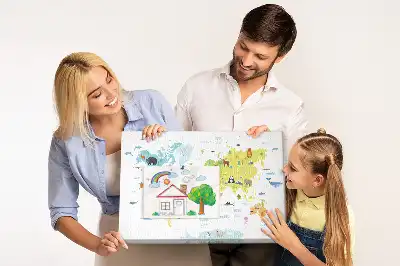 Tableau de liège Animaux sur les continents