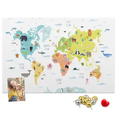 Tableau de liège Animaux sur les continents