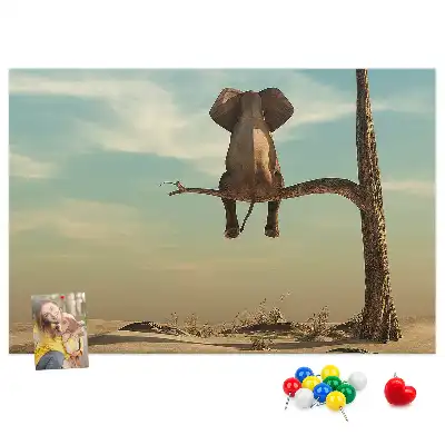 Tableau d’affichage en liège Éléphant dans l'arbre