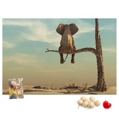 Tableau d’affichage en liège Éléphant dans l'arbre