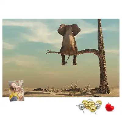 Tableau d’affichage en liège Éléphant dans l'arbre