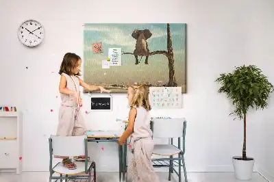 Tableau d’affichage en liège Éléphant dans l'arbre