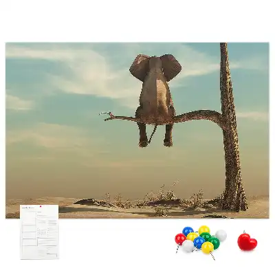 Tableau d’affichage en liège Éléphant dans l'arbre