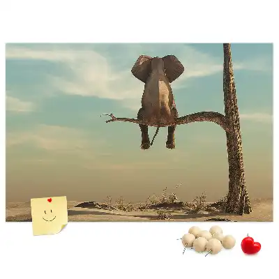 Tableau d’affichage en liège Éléphant dans l'arbre