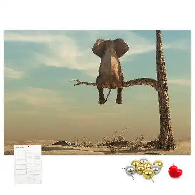 Tableau d’affichage en liège Éléphant dans l'arbre
