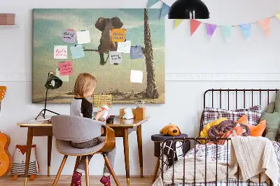 Tableau d’affichage en liège Éléphant dans l'arbre