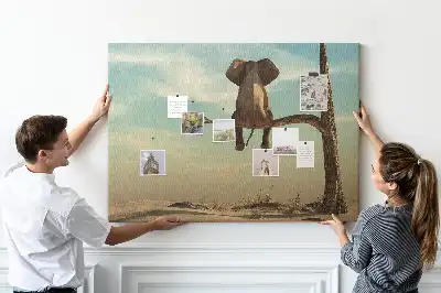 Tableau d’affichage en liège Éléphant dans l'arbre