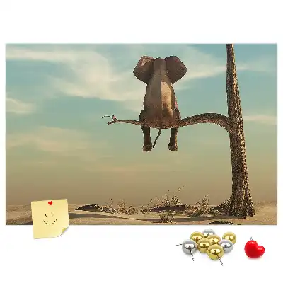 Tableau d’affichage en liège Éléphant dans l'arbre
