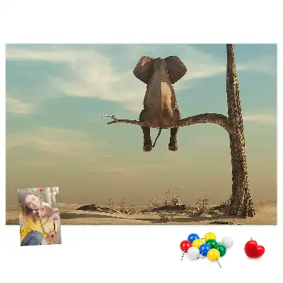 Tableau d’affichage en liège Éléphant dans l'arbre