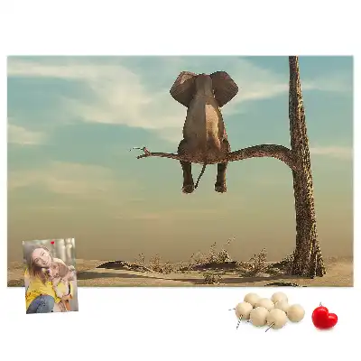 Tableau d’affichage en liège Éléphant dans l'arbre