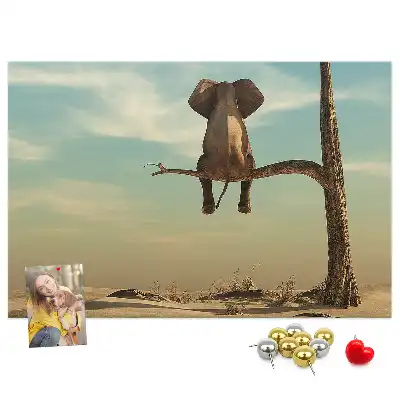 Tableau d’affichage en liège Éléphant dans l'arbre