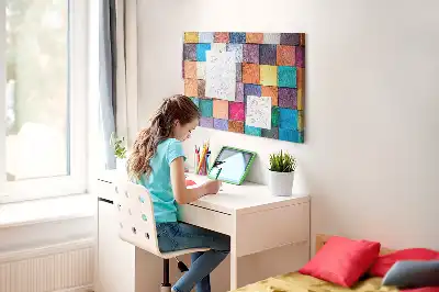 Tableau de liège Cubes en bois