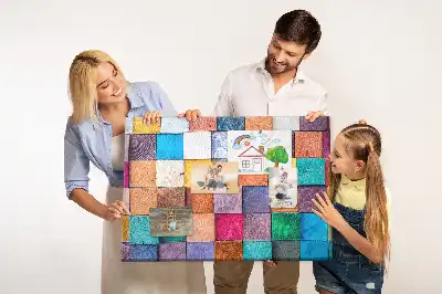 Tableau de liège Cubes en bois