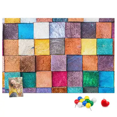 Tableau de liège Cubes en bois