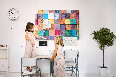 Tableau de liège Cubes en bois
