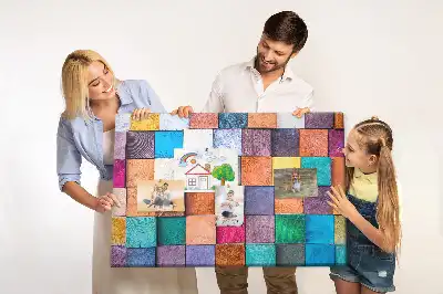 Tableau de liège Cubes en bois