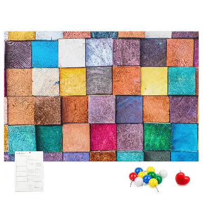 Tableau de liège Cubes en bois
