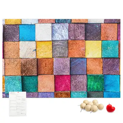 Tableau de liège Cubes en bois