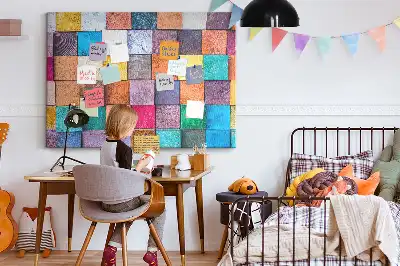 Tableau de liège Cubes en bois