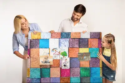 Tableau de liège Cubes en bois