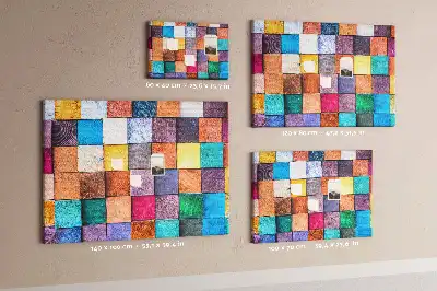 Tableau de liège Cubes en bois