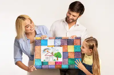 Tableau de liège Cubes en bois