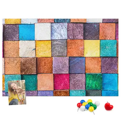 Tableau de liège Cubes en bois
